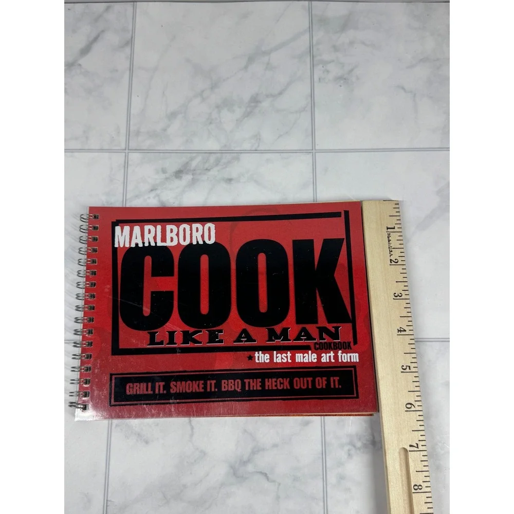 Marlboro Cook Like A Man Cookbook 2004 Vintage BBQ Grilling Recipes Spiral Bound